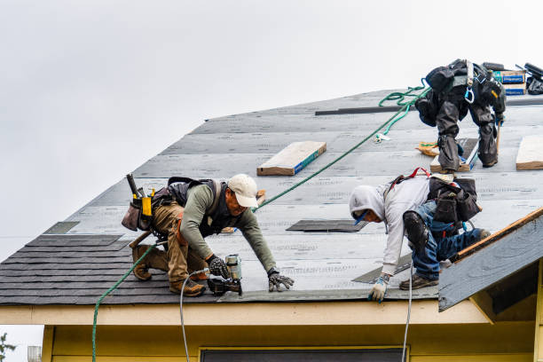 Professional Gutter Installation technician working in Claridge, PA